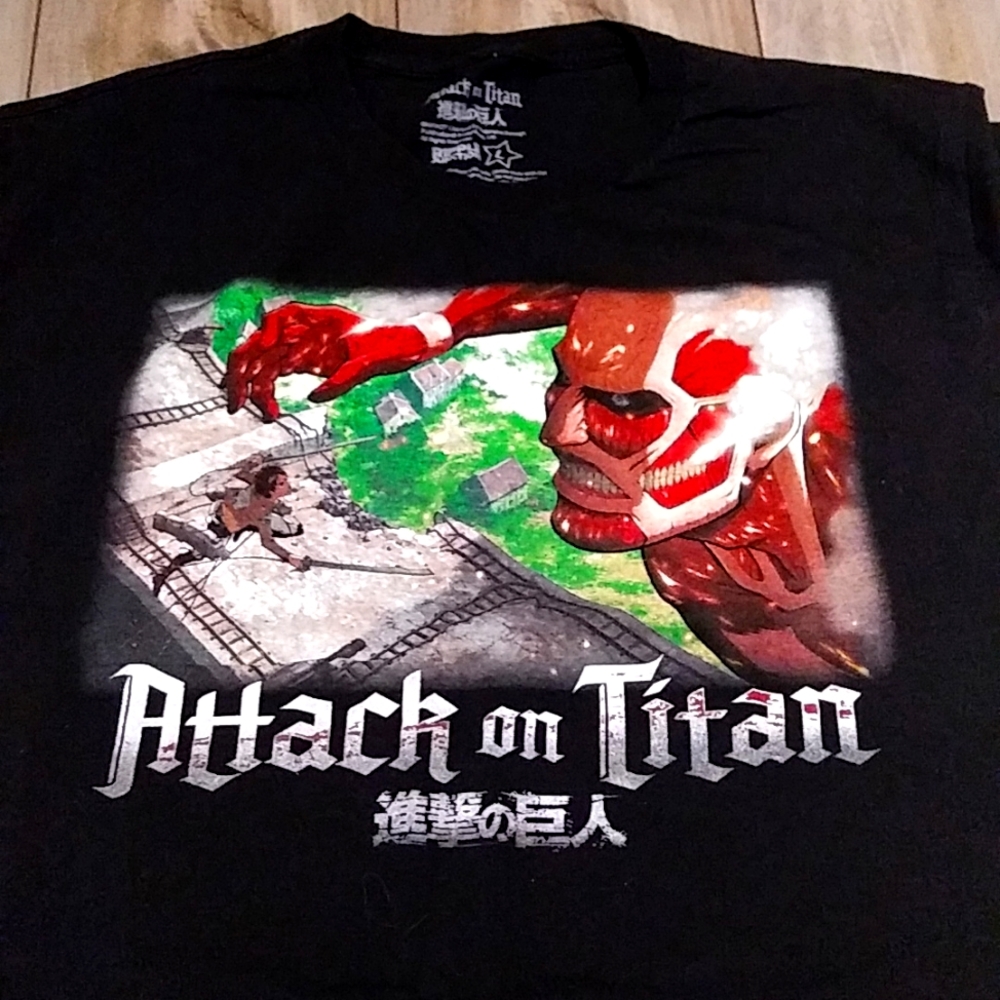 Large Black Attack on titan t-shirt